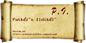 Patkós Ildikó névjegykártya